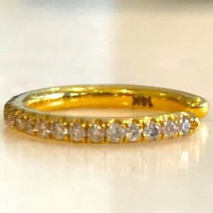 14k Stamped diamond ear cuff